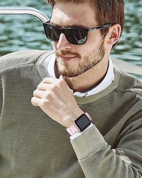 Resinrem (gennemsigtig pink), egnet til Apple Watch-rem 4