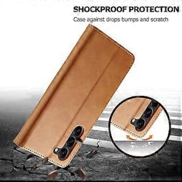 LC.IMEEKE Etui til Samsung Galaxy S24+ Kalveskindsstruktur Læder Stand Telefon Beskyttelsescover Style E