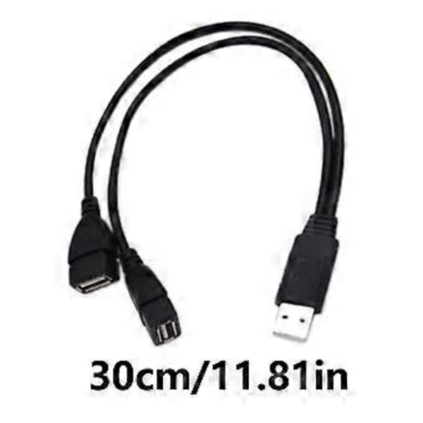To USB hunn-utvidelseskabel med USB 2.0 hann-kontakter Ladekabel for samtidig lading