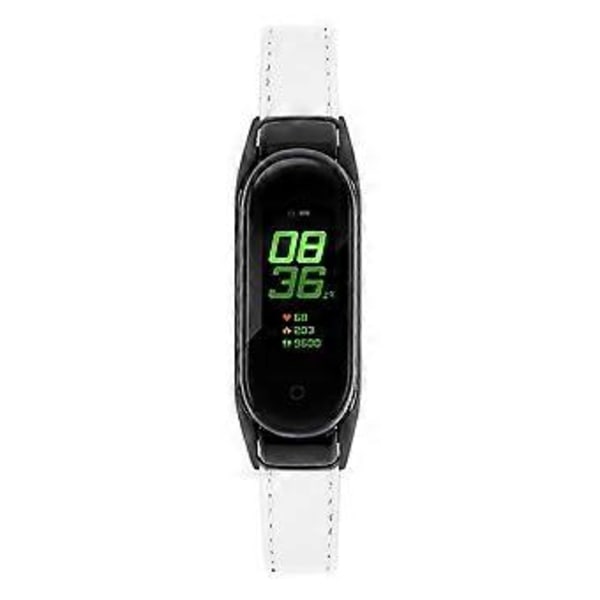 Aito nahkaranneke Xiaomi Smart Band 8 -älykellolle mustalla kellokotelolla Style A