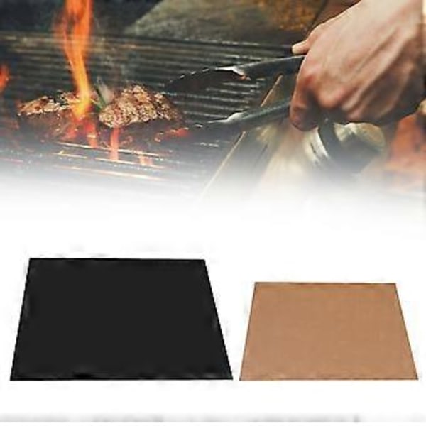 2 stk./sett Gjenbrukbar non-stick grillmatte for husholdningsbruk, kjøkken, matlaging, grillverktøy