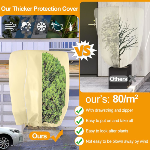 Plante Frostbeskyttelsesdeksel Bag 180x120cm Plante Fleece Frost Pro