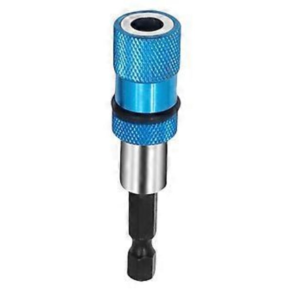 Magnetiska bitshållare skruvmejsel med flera färger, hexagonal drivare med justerbart djup, 1/4 tums skaft, skruvmejseltillbehör, Blå Blue