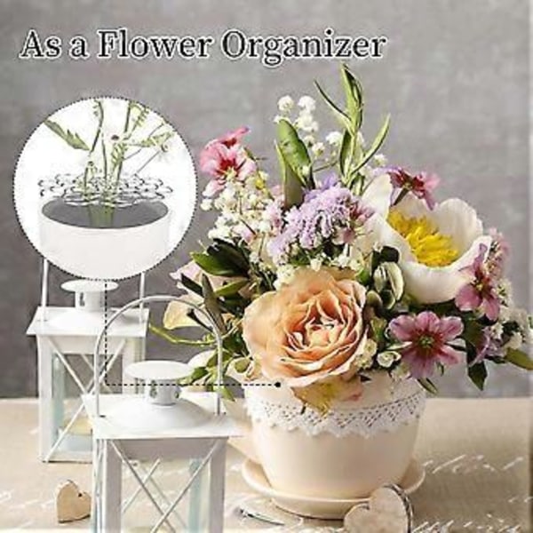 Blomsterarrangemang Rostfritt Stål Hjälpmedel Håller Växterna i Vasen i Ordning för Odling Jordgubbsblomma Silver 3pcs Set