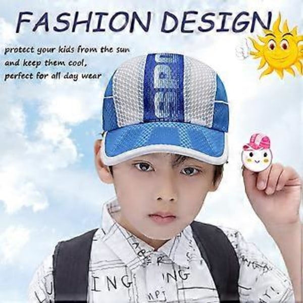 Børne Baseball Cap Mesh Cap Justerbar Trucker Cap Åndbar Anti-UV Skygge Sommer Solhat blågrå grey