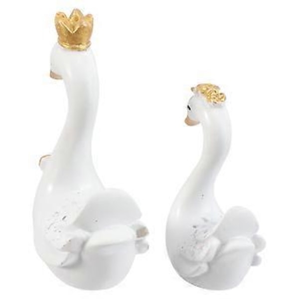 2 stk. Harpiks Svanedekoration Bryllup Svanekunst DIY Svane Ornament Bilpynt