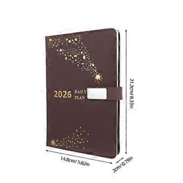 PU Daglig Planlægnings Notesbog: 2026 A5 Journal Månedlig Notesbog Agenda Organizer med Indeks Bogmærker til Forretningsnotater Personlig Brug