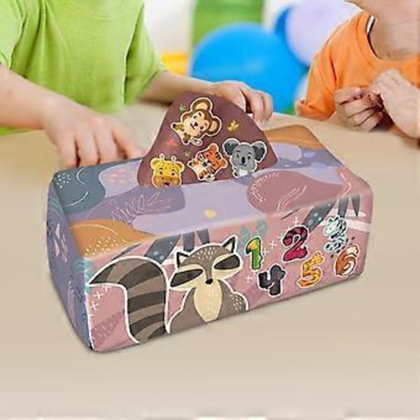 Mjukis Babyservettdosa Sensorisk Leksak Halsdukar Högkontrast Lekpapper Fyrkant