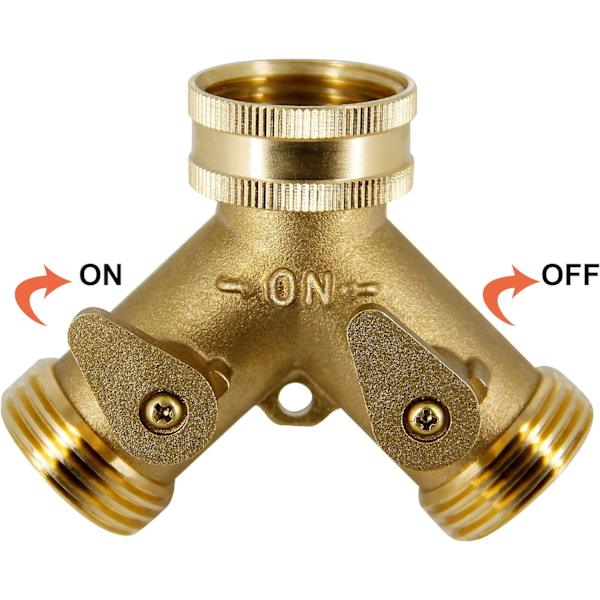 2-vejs messinghagesplitter, 3/4\" messinghagestik, Y-forbindelse