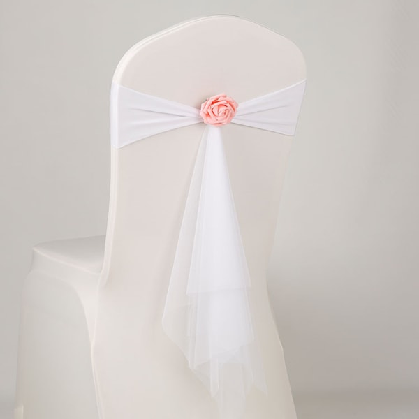 5 kpl valkoista tuolinauhaa Country Outdoor Wedding Decor Knot Curtai