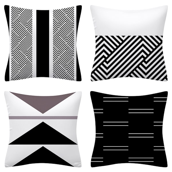 Set med 4 dekorativa kuddfodral 45 x 45 cm - geometrisk mönster