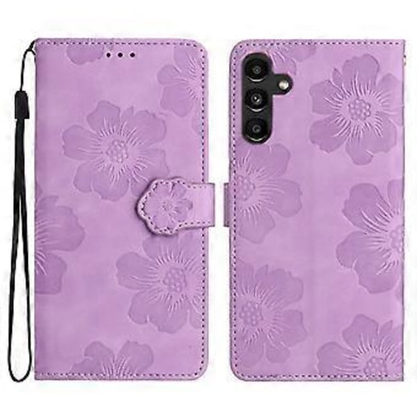 Til Samsung Galaxy A16 5G/A16 4G Etui Blomsterdesign Læder Wallet Telefon Cover med Håndledsrem Style C