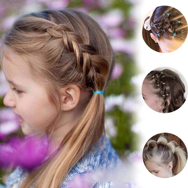 Små Hårelastikker, Mini Hårelastikker til Piger, 1000 Hårelastikker, Gummihår