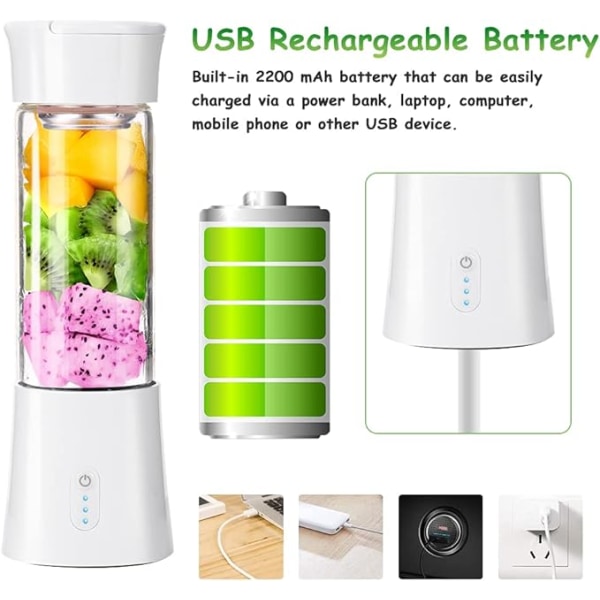 78*240mm Hvid US Mini Blender Frugt Juice Press Smoothie Blender