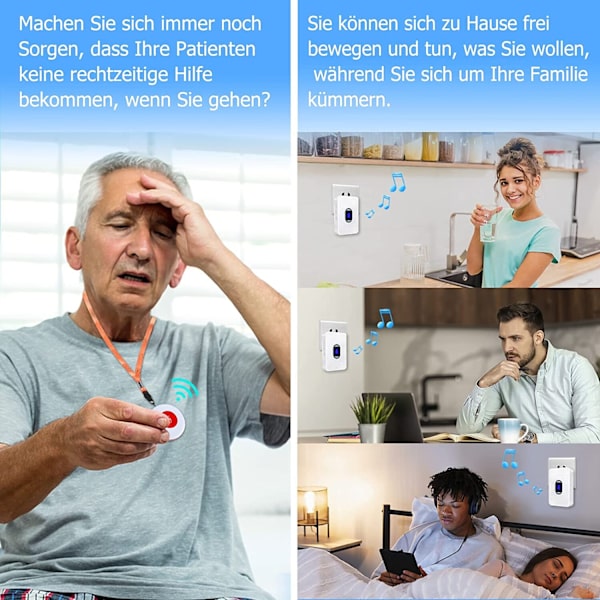 1 stk. ældrekaldeknap - nødkald - sygekaldeknap - E