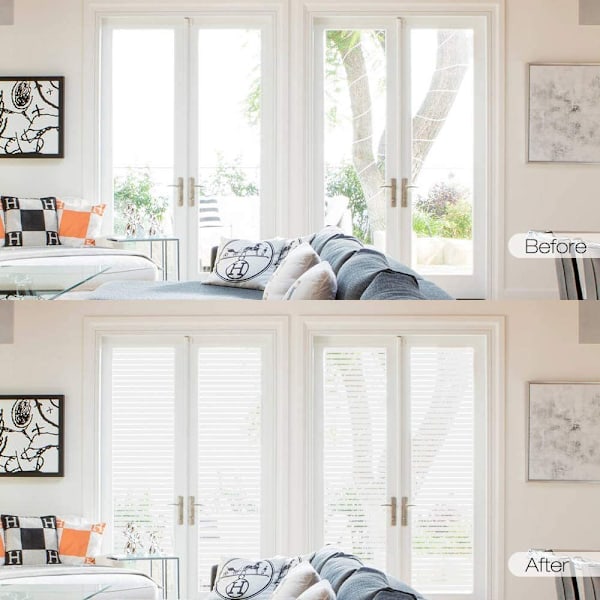 1PC Electrostatic Window Film Stripe Pattern Self-Adhesive Window