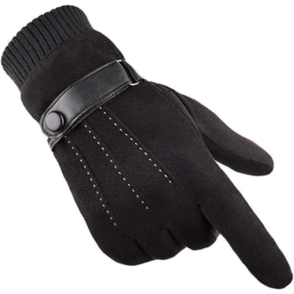 Vintervarme berøringsskjerm hansker for menn og kvinner termisk semsket skinn fleece