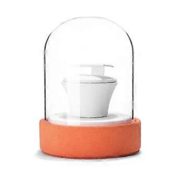 Koruteline lasikuvulla pölytiivis tarvikkeiden esittelyteline sormuksille/kaulakoruille/rannekoruille/korvakorujen pidike oranssi Orange C