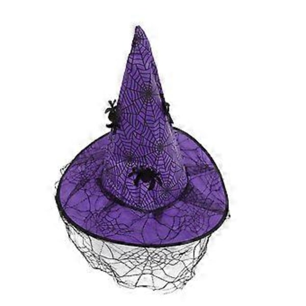 Halloween Fest Heks Hat Gaze Slør Hatte Festival Heks Cosplay Hat Rekvisit