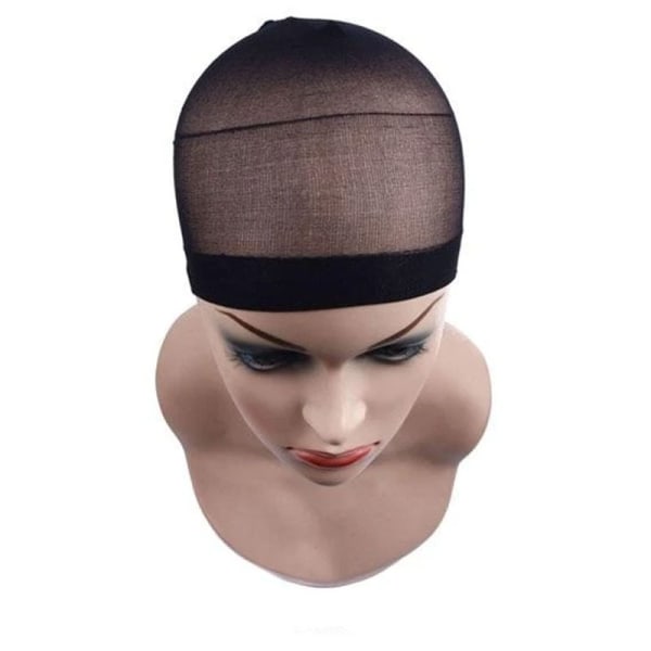 Svart 3-delt sett, mesh cap parykk, unisex parykkhette for menn og kvinner