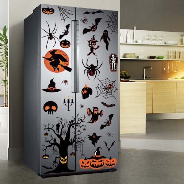 8 arkin Halloween-ikkunatarrat, kaksipuoliset pelottavat irrotettavat W