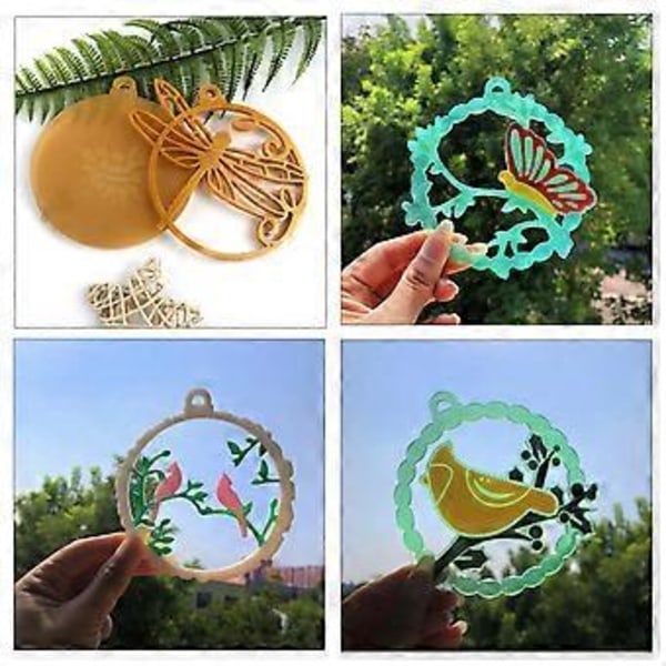 Julgran Fjäril Form DIY Fotoram Hänge Vardagsrum Dekoration Månbas Fäste Ornament Silikonform 7