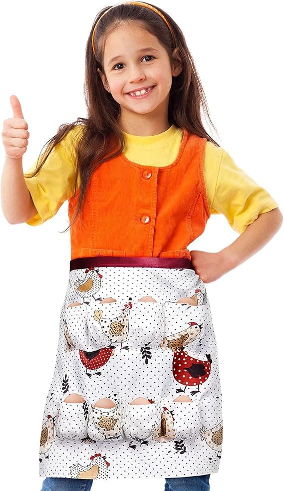 Kylling Egg Forkle Egg Holder Forkle med Lomme Morsom Egg Samling