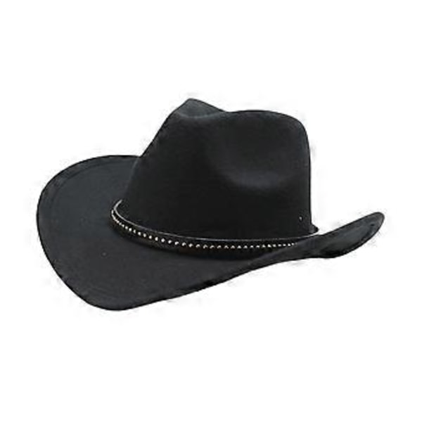 Western Cowboy Hat Mode Fedora til Rollespil Festlig Cosplay Gave Performance (Sort)