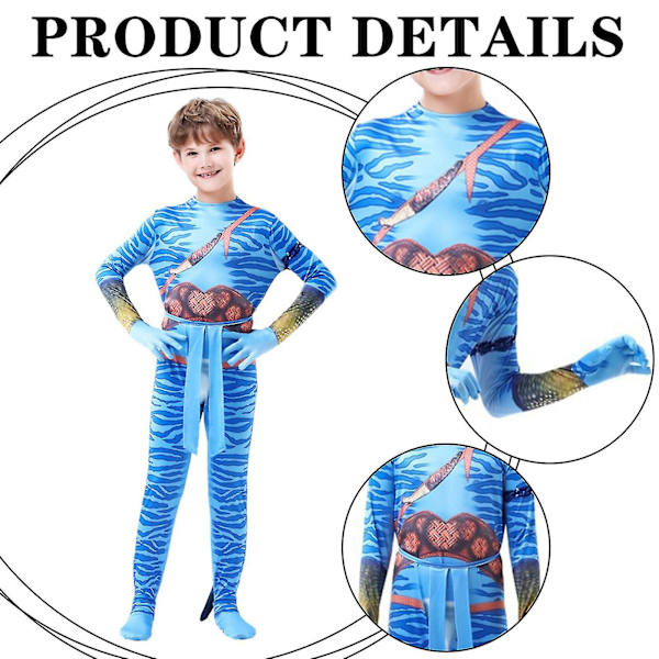 Neytiri Halloween Cosplay Barnekostyme Jumpsuit Gutter & Jenter Bodysuit Blå.L 130.Lake blue Lake blue 130CM
