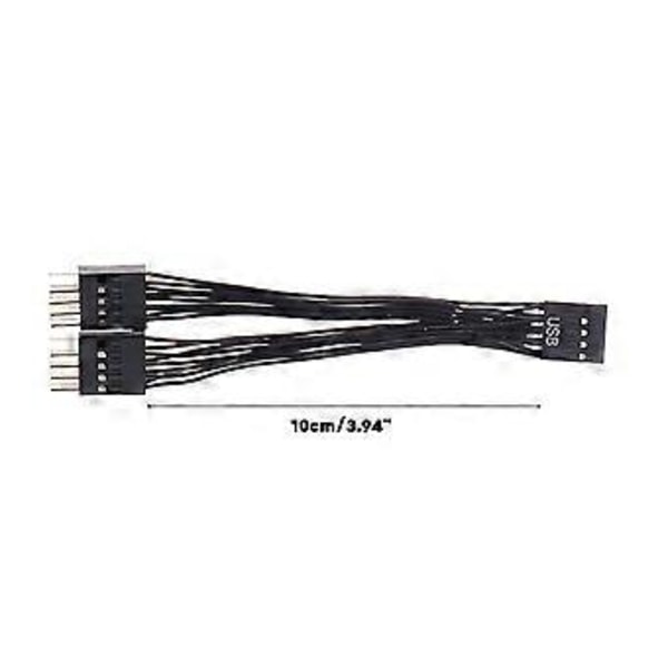 10CM USB-emolevyn kaapeli USB-liittimen jatkokaapeli 9-nastainen 1 naaras - 2 uros Y-jakokaapeli 10 cm