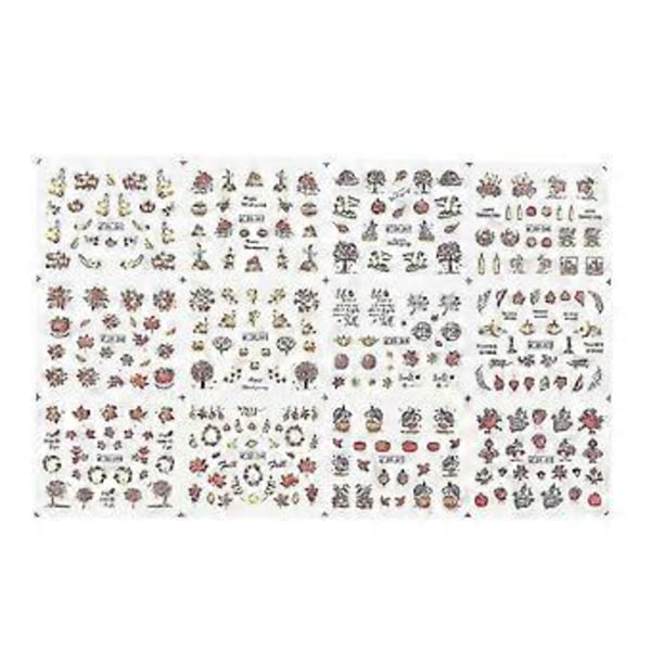 Nagelstickers Söta Höstblommor Träd Pumpamönster Säkra Nagellacksremsor för Nagelkonst DIY Hantverk