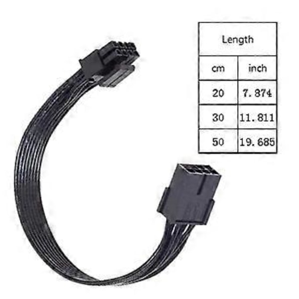 Emolevyn CPU 8-nastainen jatkojohto 8P - 4+4P jatkokaapeli 18AWG musta litteä kaapeli 20/30/50cm 30cm