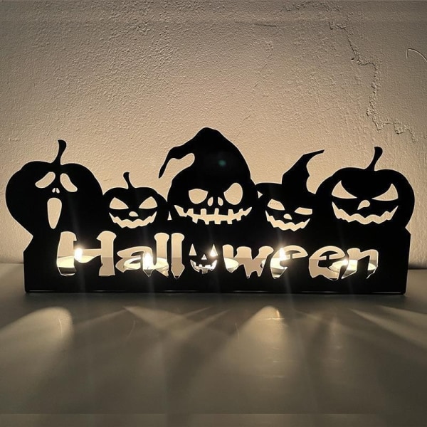 1 st Halloween inomhus utomhus dekoration ljusstake med svart