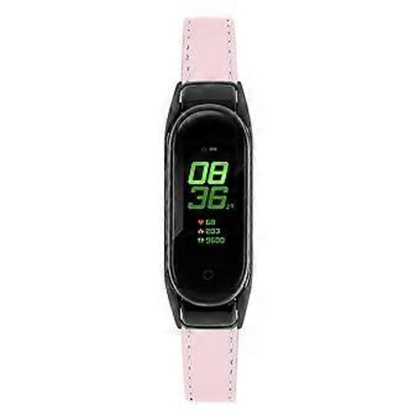 Til Xiaomi Smart Band 8 Ægte Læderrem med Sort Urkasse Style C