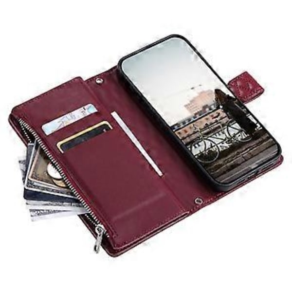 Tyyli 012 Xiaomi Redmi Note 12 4G -puhelinkuorelle Nahkainen puhelinkotelo vetoketjullisella lompakkotelineellä Style C