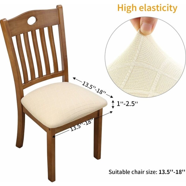Spisebordstoltrekk 4 stk Universal Avtakbar Elastisk Stretch