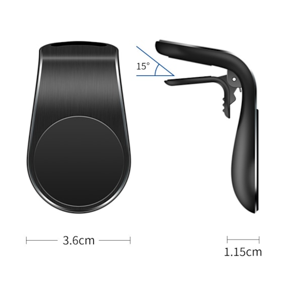 Magnetisk Biltelefonholder for de fleste smarttelefoner, Universal Luftventil