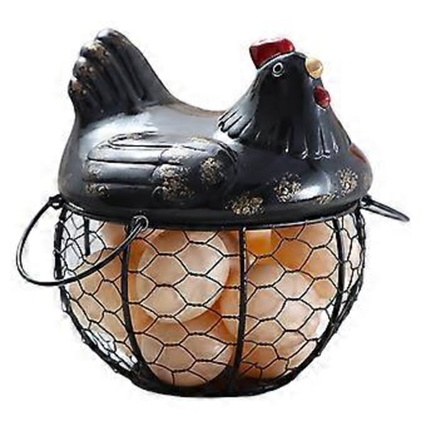 Keramik Ägghållare för Bänkskiva Lantlig Stil Söt Perfekt Inflyttningspresent Multifunktion Fint Hantverk Hållbar Svart Black