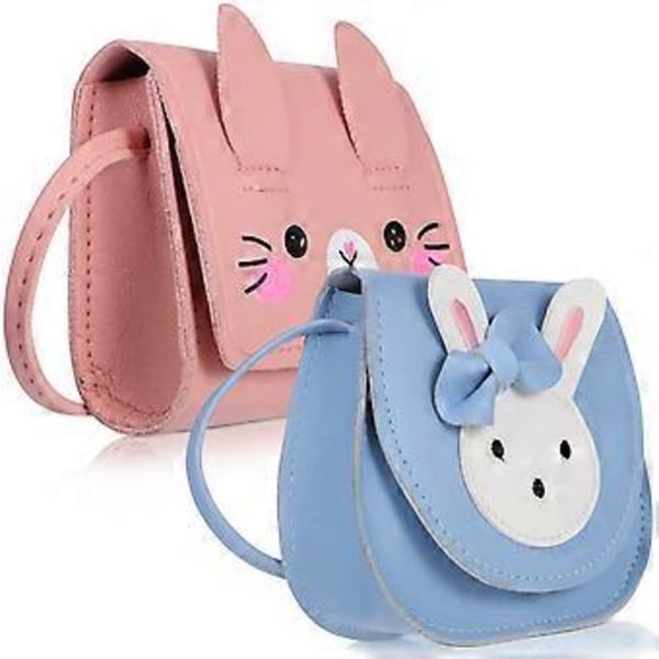 2 stk. Kaninveske Jenter Crossbody Veske Kanin Skulderveske Liten Jenteveske for Jenter