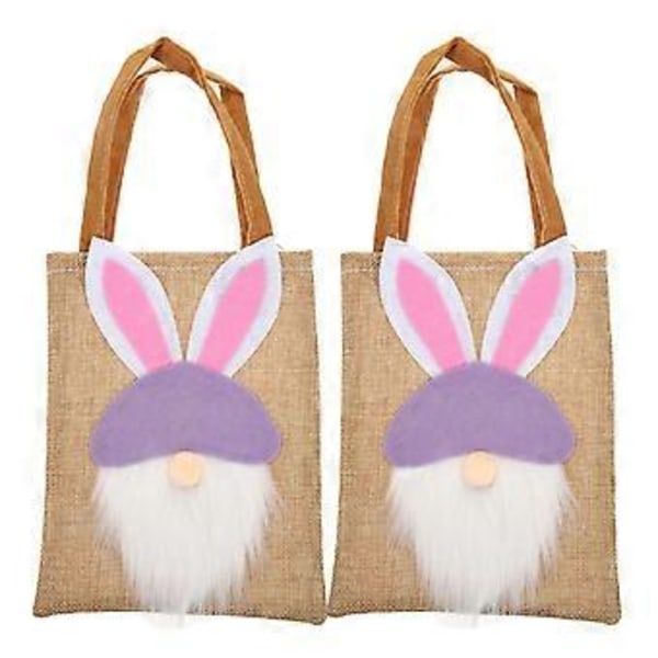 2 st Presentpåsar Små Påskpresent Godispåsar Påskpresentförpackningar Snackshållare Violet