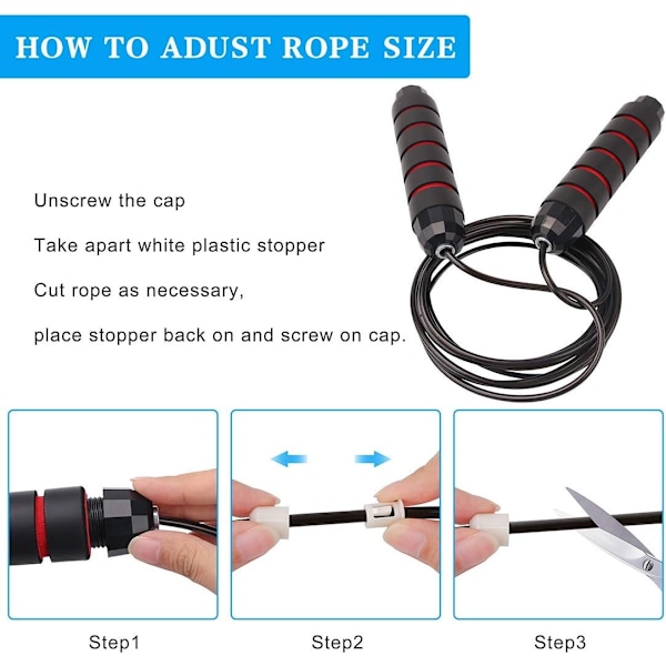 Sportshoppestang, 2.8m Justerbar Hastighet ??Hoppestang, Skipping Rope