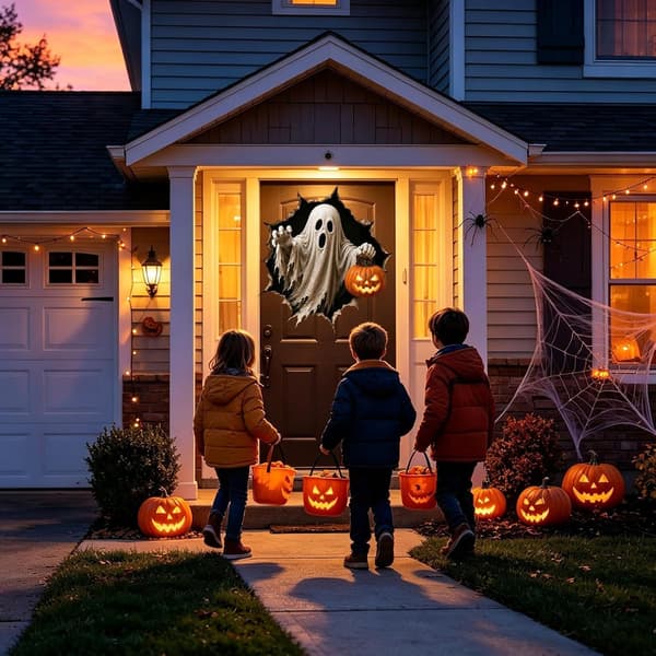 Halloween Spooky-Themed Wall Decals for Home Decor, Halloween 3D Wall Decals - F