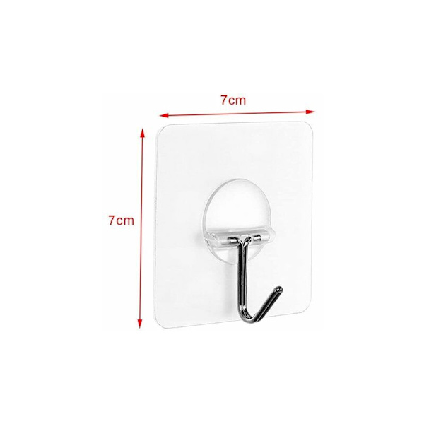 Hooks16, läpinäkyvä viskoosi itseliimautuva pyyhekoukku seinäkoukku (7,2 cm