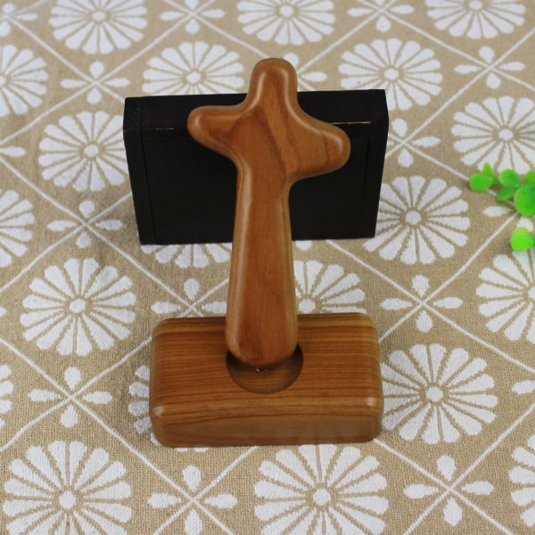 Standing Wooden Cross Ornaments, Handmade Olive Wood Standing Cro