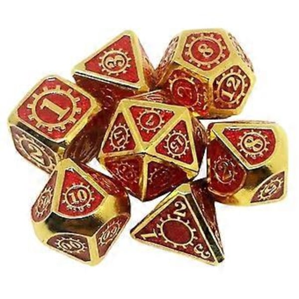 7 stk./pakke Polyhedral Zinklegering til Drageskæl DnD RPG Brætspil Terninger (16) 16