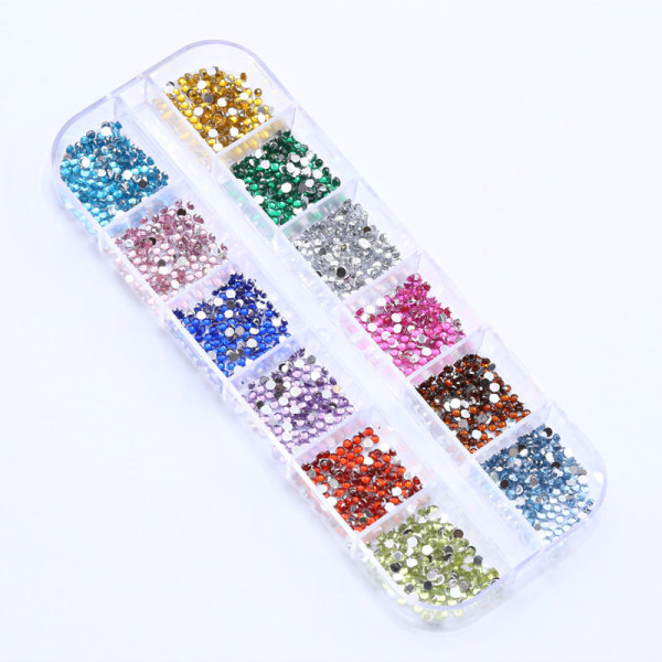 2 lådor med strass och pärlor för naglar, strass nagelkonst ki
