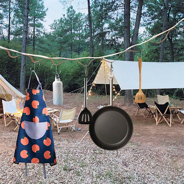 Utendørs klesvaskesnor Reise Lær Lær Camping Camping Utstyr Vev Utvidelse Telt Lanyard（5,5m）