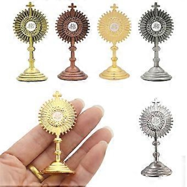 Metal HolySunshine Korsfigur Zinklegering Kristent Katolsk Kunst Statue til Hjem Soveværelse Stue Bilindretning Guld Gold