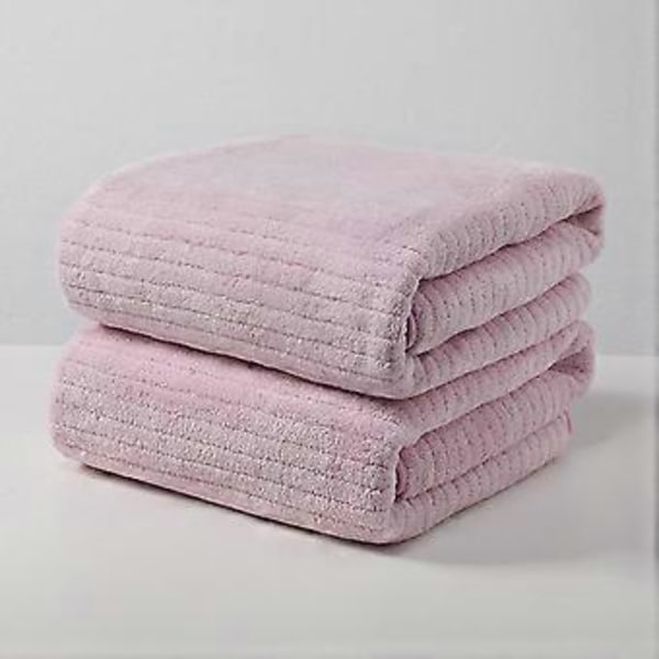 Sammetshandduk för vuxna, daglig användning hemma, absorberande handduk för torrt hår som inte fastnar, strandhandduk med randigt mönster, badhandduk Purple