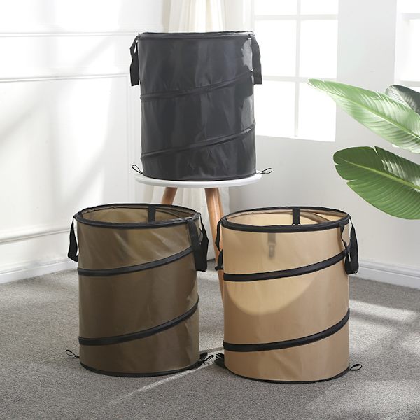 Mørkegrønne 3 fritstående haveaffaldsposer, hver 37 l, pop-up-system,
